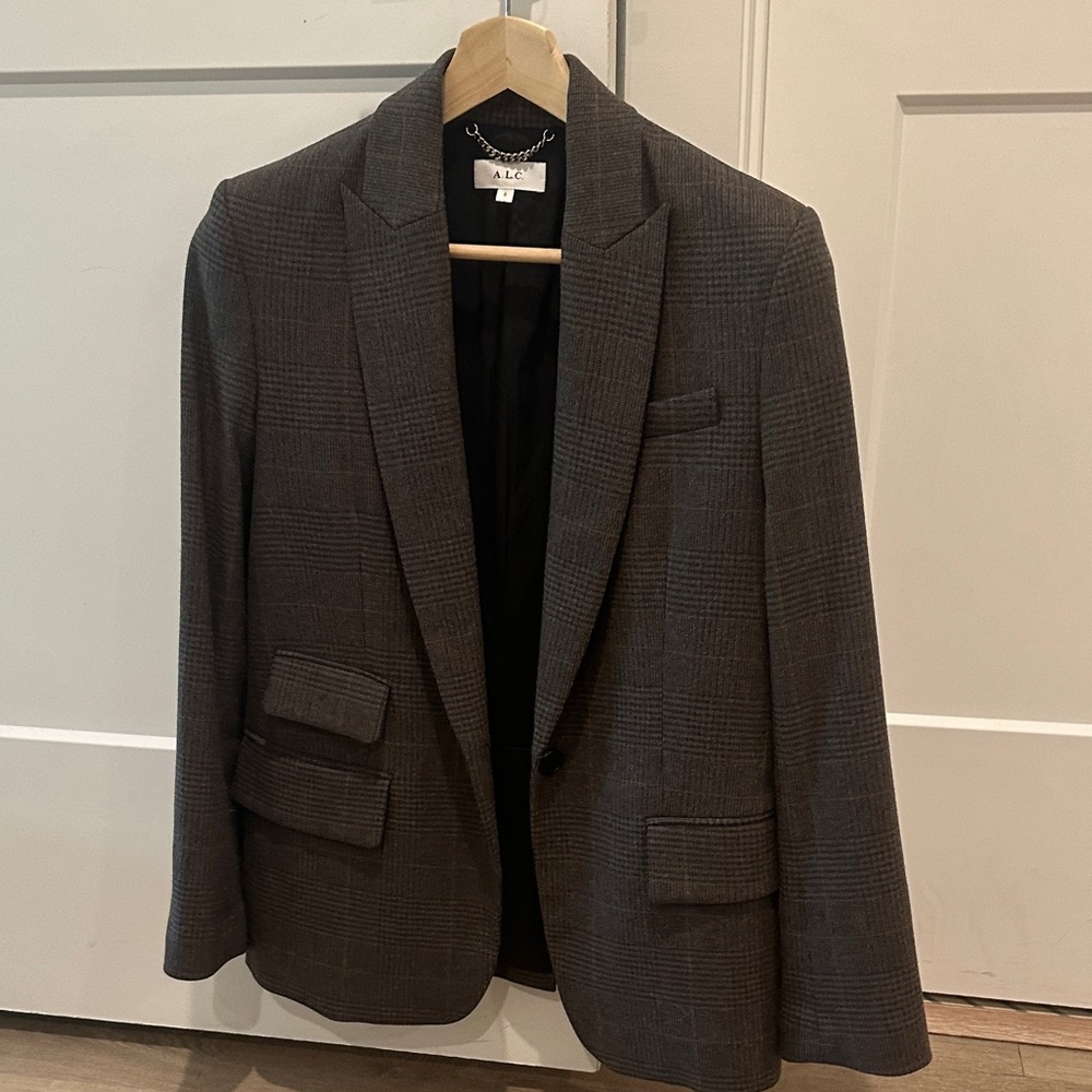 A.L.C. Plaid Single-Button Blazer